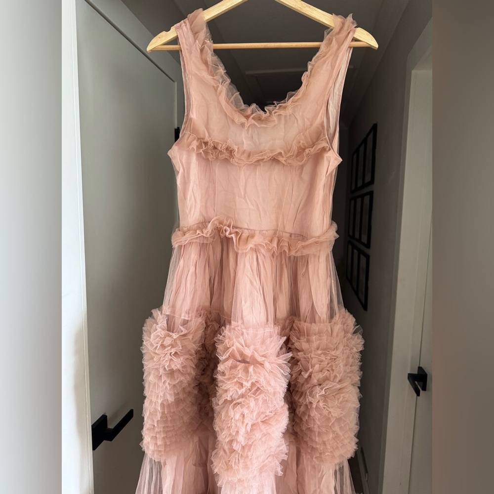 Sister Jane Montana Pink Tulle Ruffled Sleeveless Midi Dress Sz 8 MSRP $259 NWT - Picture 8 of 12